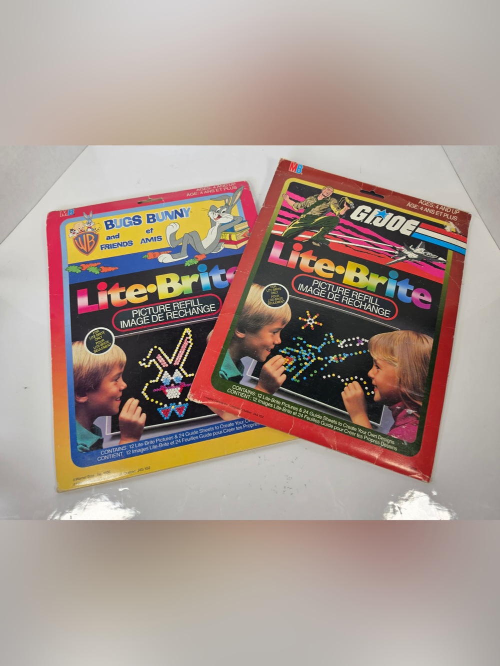 Vintage Lite Brite Refill Packs. looney Tunes and GI Joe